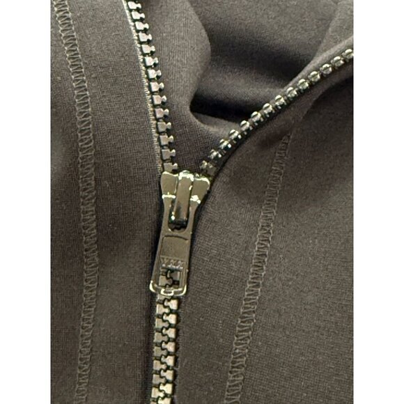 Eileen Fisher System Black Ponte Knit Jacket Stand Collar Full Zip Tencel Size M - Picture 6 of 9